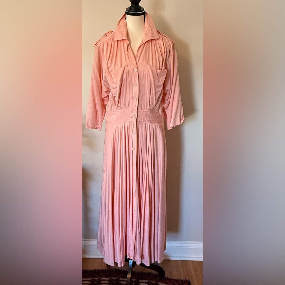 Elegant Long Sleeve Pink Dress